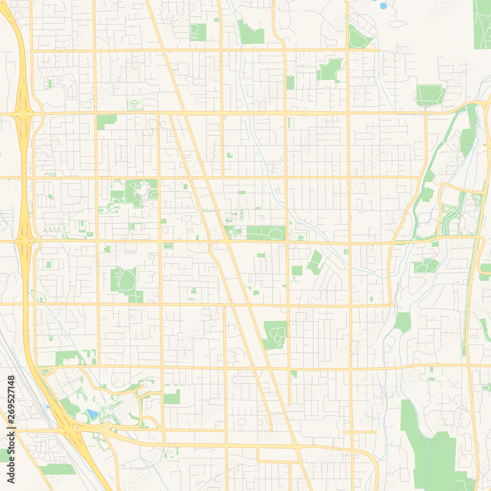 Fototapeta premium Empty vector map of Orem, Utah, USA