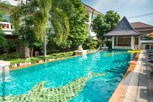 beautiful swimming pool in tropical resort , Phangan island, Thailand. © Maxim Tupikov