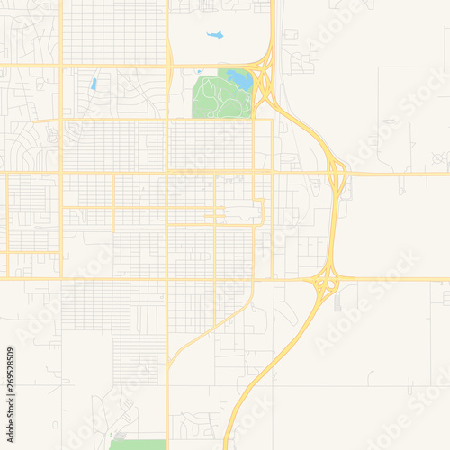 Empty vector map of Lawton, Oklahoma, USA photo