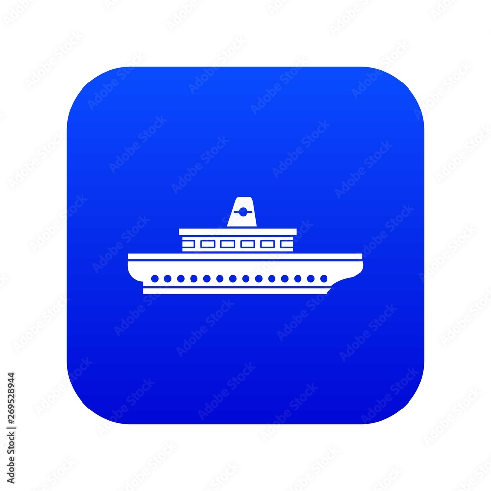 Passenger ship icon digital blue for any design isolated on white vector illustration Passenger ship icon digital blue for any design isolated on white vector illustration