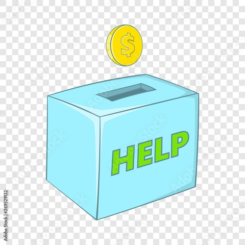 Donation box icon. Cartoon illustration of donation box vector icon for web