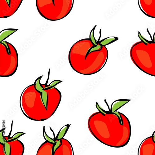 Tomatoes. Seamless various tomatoes - vector illustration eps 10