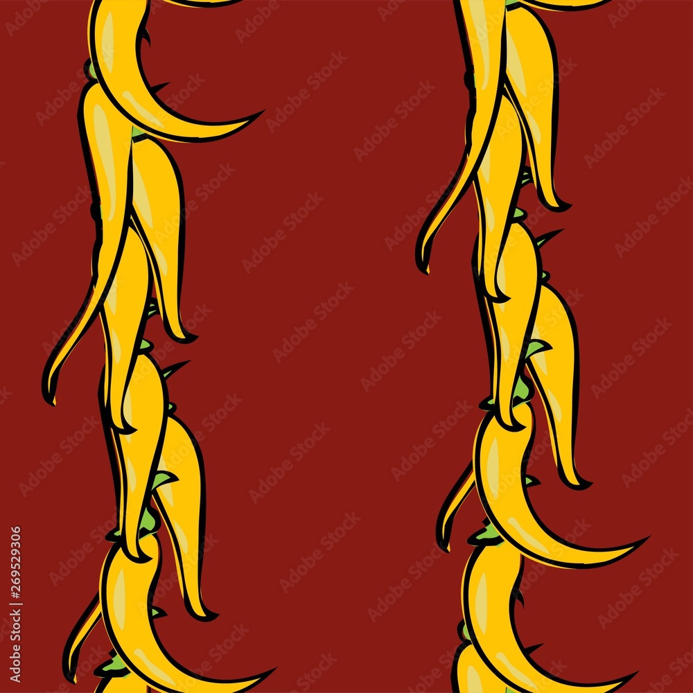 Chili peppers seamless pattern vector illustration eps 10.