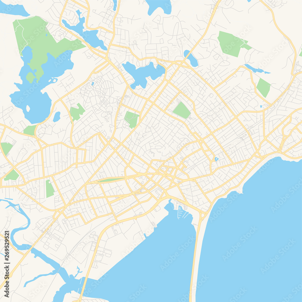 Empty vector map of Lynn, Massachusetts, USA
