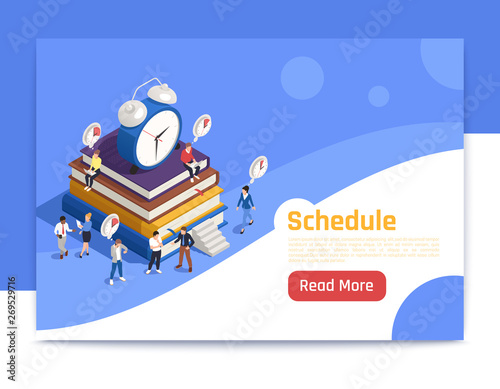 Schedule Isometric Landing Page