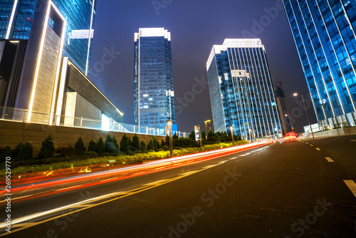 Office buildings and highways at night in the financial center  chongqing  China