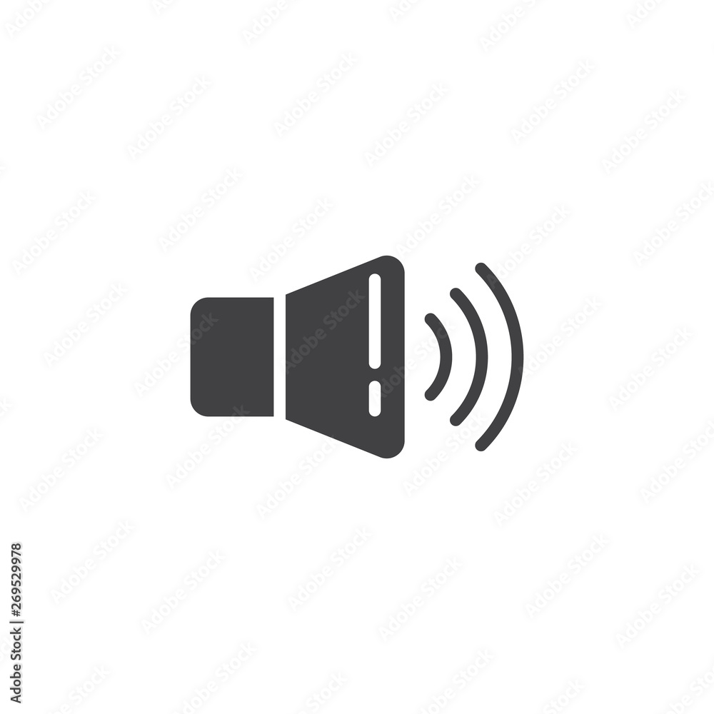 Sound volume vector icon. filled flat sign for mobile concept and web design. Audio speaker glyph icon. Symbol, logo illustration. Vector graphics Sound volume vector icon. filled flat sign for mobile concept and web design. Audio speaker glyph icon. Symbol, logo illustration. Vector graphics