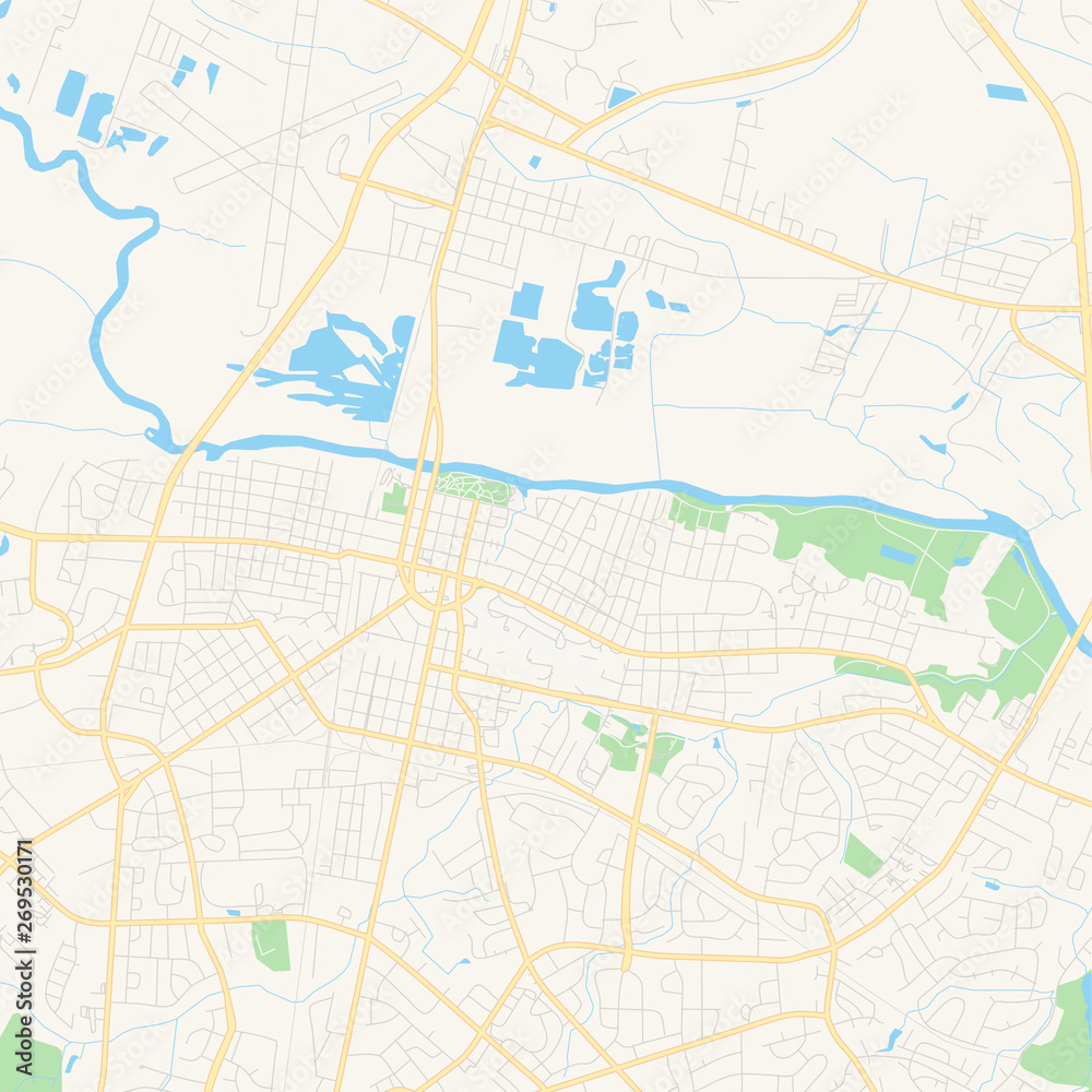 Empty vector map of Greenville, North Carolina, USA