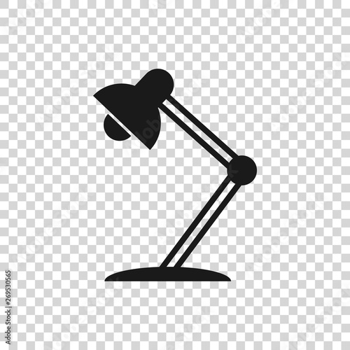 Grey Table lamp icon isolated on transparent background. Table office lamp. Vector Illustration