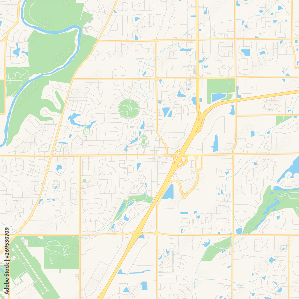 Naklejka premium Empty vector map of Fishers, Indiana, USA