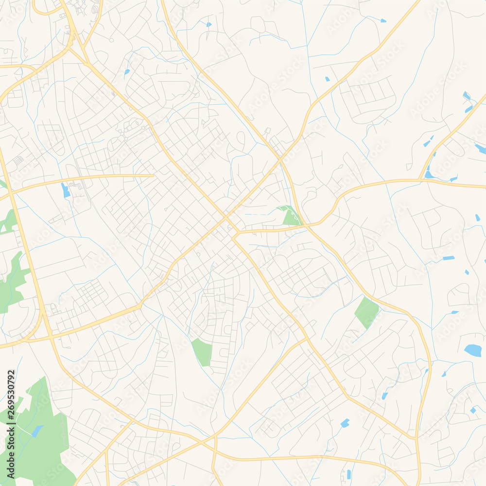 Empty vector map of Concord, North Carolina, USA
