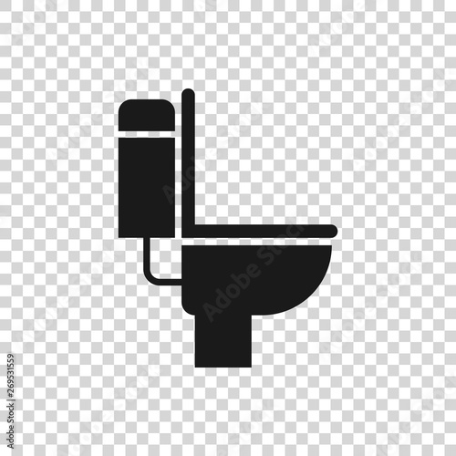 Grey Toilet bowl icon isolated on transparent background. Vector Illustration