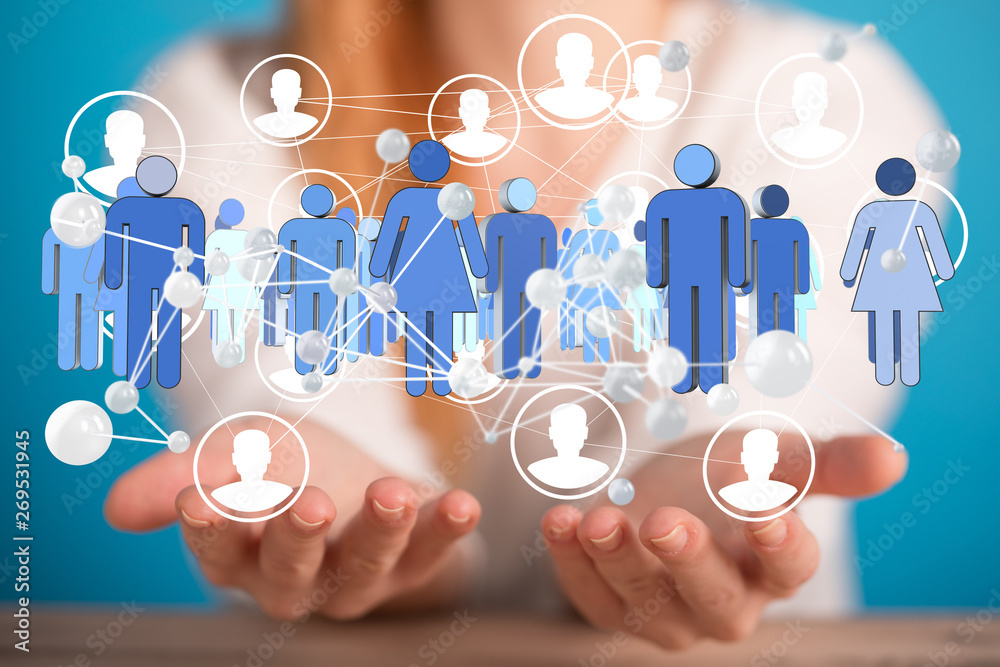 global networking 3d human select concept global networking 3d human select concept