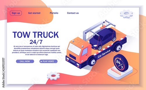 Text Banner with Offer of Tow Truck Assistance