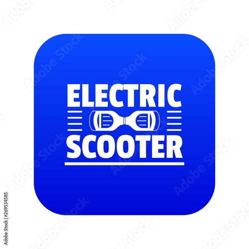 Urban gyro scooter icon blue vector isolated on white background