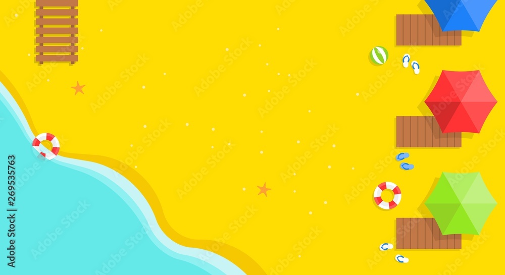 Summer vacation, Summer beach poster vector illustration