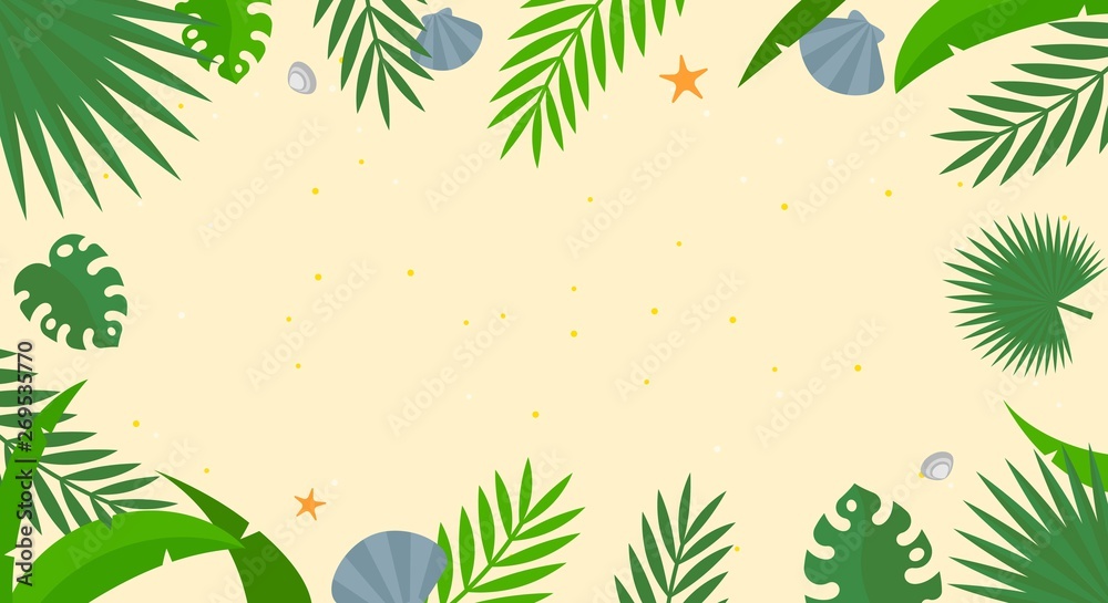 Summer vacation, Summer beach poster vector illustration Summer vacation, Summer beach poster vector illustration