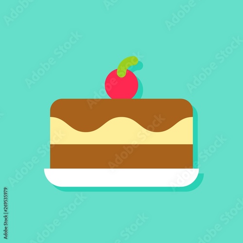 Ice cream cake vector illustration, Sweets flat style icon