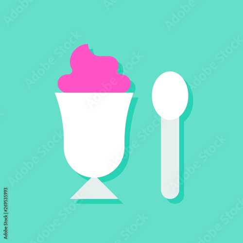 Ice cream cup vector illustration, Sweets flat style icon