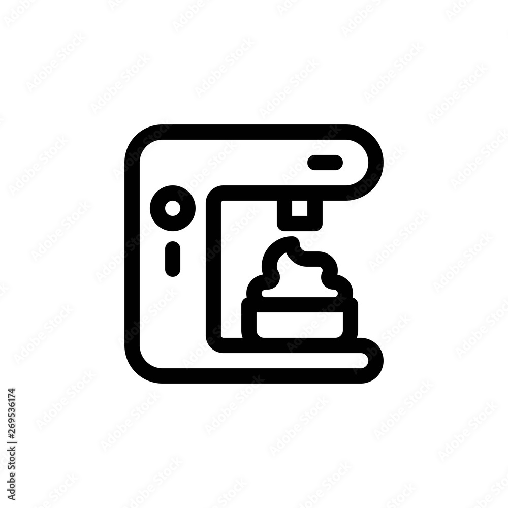 Soft serve machine vector illustration, Sweets line style icon