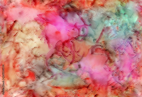 Seamless abstract illustration based on alcohol ink and acrylic paint © SIARHEI