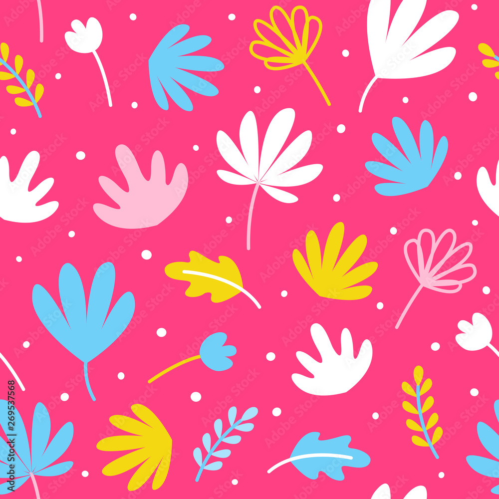 Seamless pattern with color tropical leaves for Your vibrant summer design