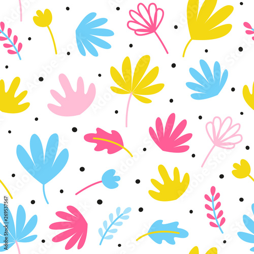 Seamless pattern with color tropical leaves for Your vibrant summer design