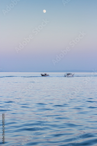 Two boats at sunset © Bruno