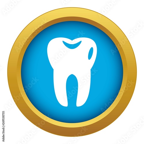 Tooth icon blue vector isolated on white background for any design