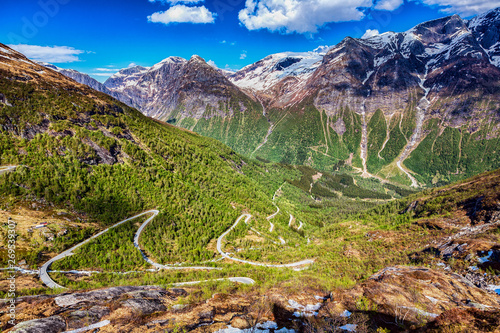 Mountain road to Gaularfjellet. Gaular, Norway. photo