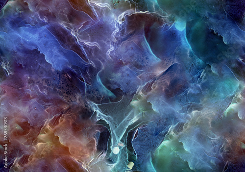 Seamless abstract illustration based on alcohol ink and acrylic paint