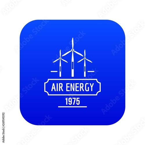 Air energy icon blue vector isolated on white background