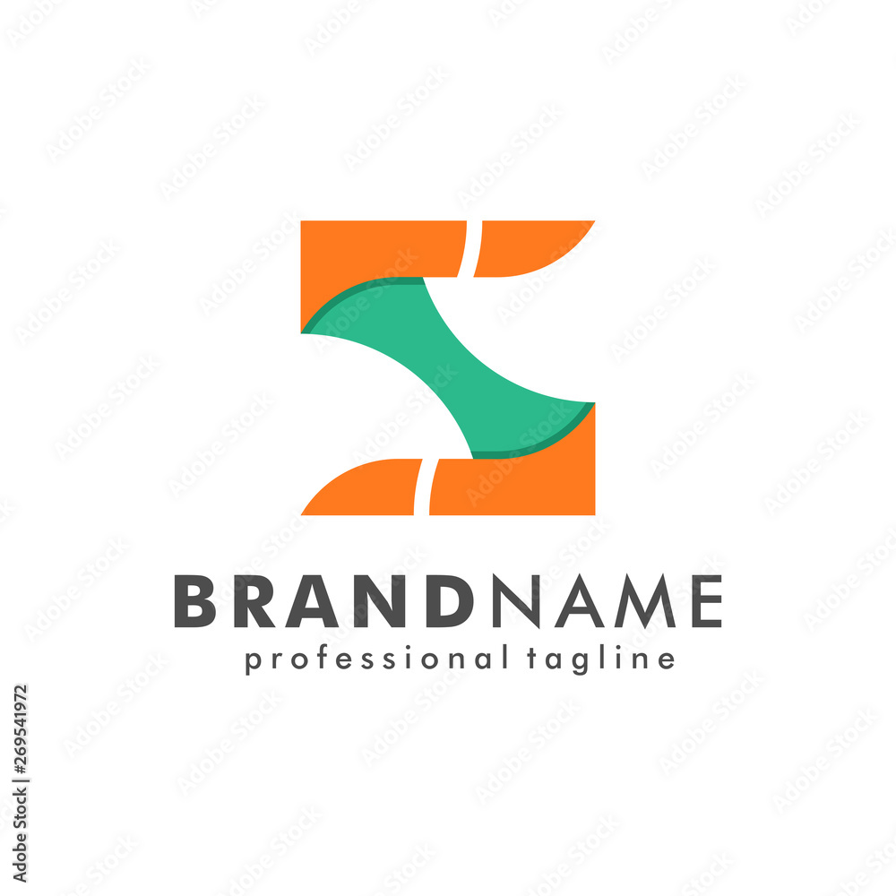 Letter S Logo Green and Orange Abstract Square Ribbon Flat Vector Design Letter Logo Template Letter S Logo Green and Orange Abstract Square Ribbon Flat Vector Design Letter Logo Template