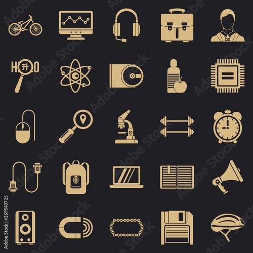 Load icons set. Simple set of 25 load vector icons for web for any design