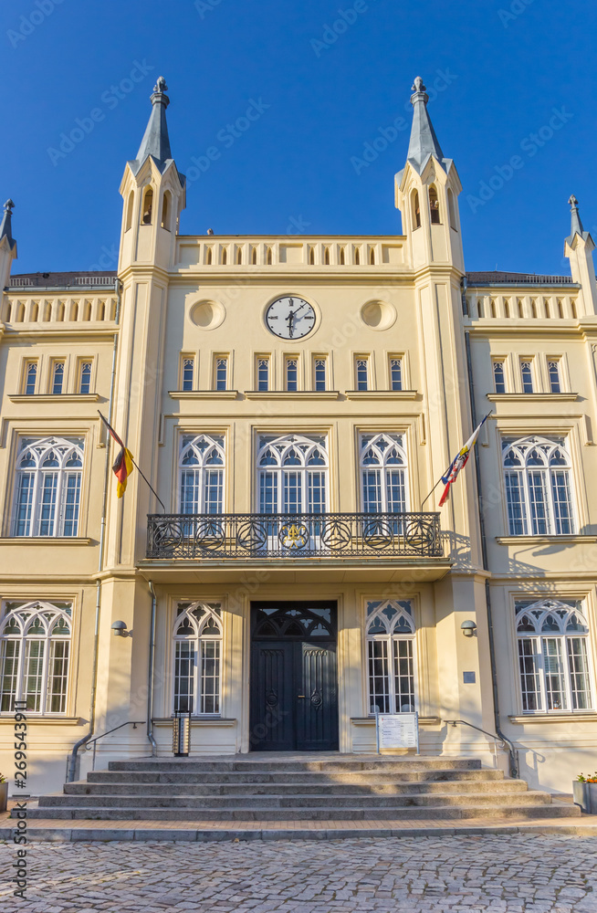 Facade of the historic town hall of Butzow, Germany
