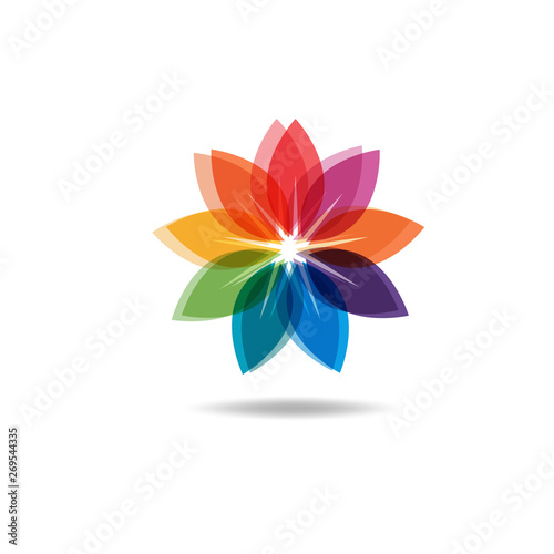 Beautiful Flower Color Wheel. Vector abstract 