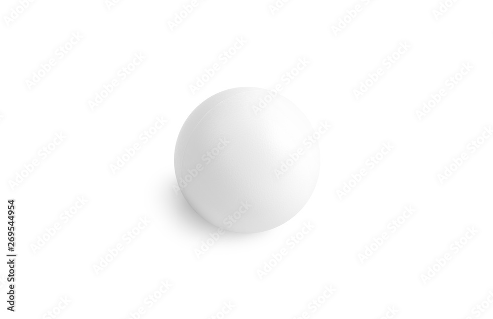 Blank white stress ball mockup top view, isolated, 3d rendering. Clear soft  antistress sphere mock up template. Plane rubber bal hold in tension and  worry arm. Empty squishy circle for pressure. Illustration