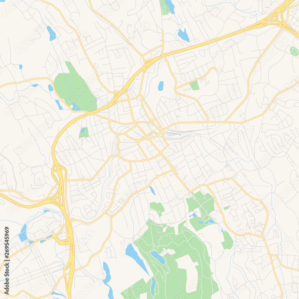 Empty vector map of Danbury, Connecticut, USA