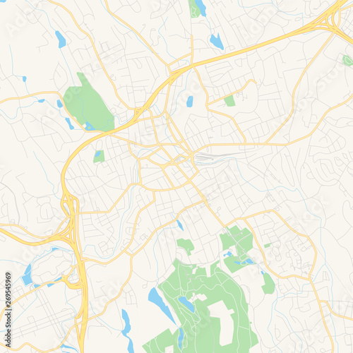 Empty vector map of Danbury, Connecticut, USA photo