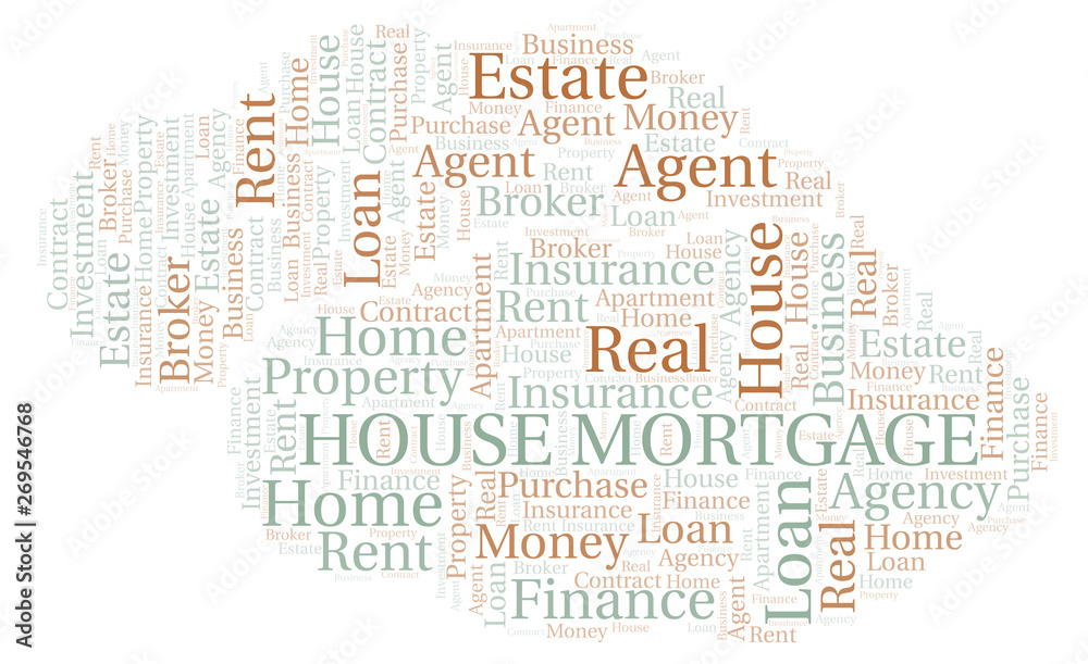 House Mortgage word cloud. Wordcloud made with text only.