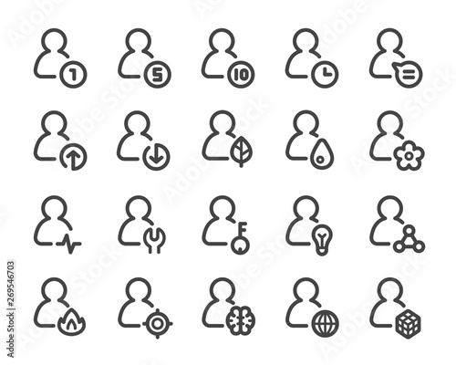 person and user thin line icon set,vector and illustration © supanut