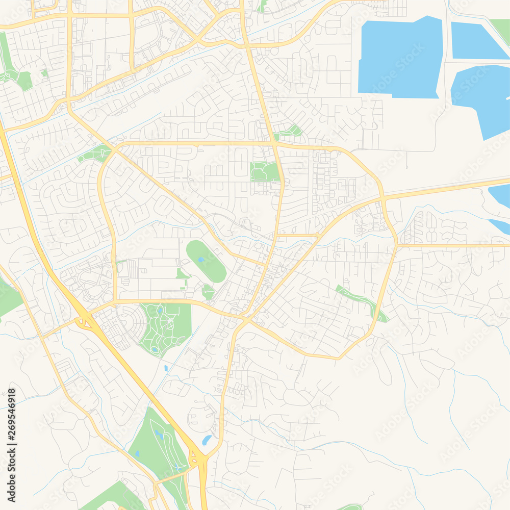 Empty vector map of Pleasanton, California, USA