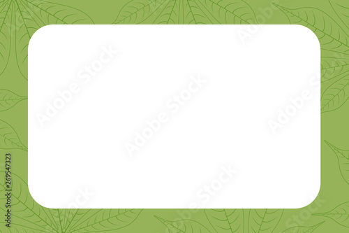 banner frame empty and copy space with graphic cassava leaf nature sketch art line background, leaf hand drawn banner frame for potato organic menu foods, drawing leaf for banner template agricultural