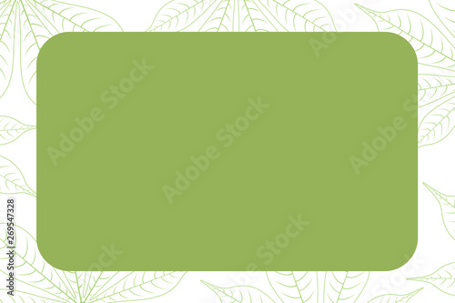 banner frame empty and copy space with graphic cassava leaf nature sketch art line background, leaf hand drawn banner frame for potato organic menu foods, drawing leaf for banner template agricultural