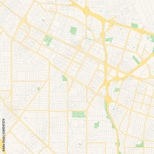 Empty vector map of Mountain View, California, USA