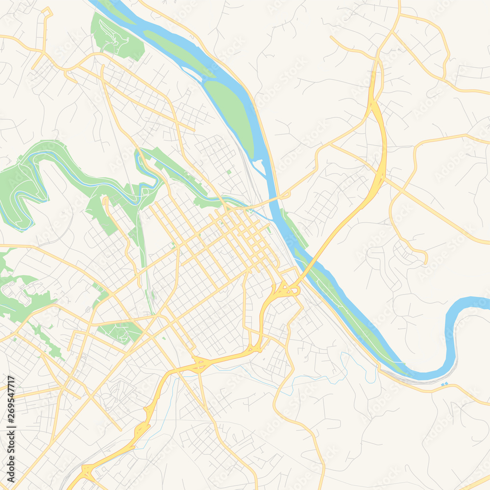 Empty vector map of Lynchburg, Virginia, USA