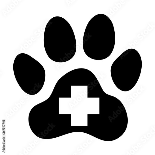 Pets first aid. Veterinarian red cross.