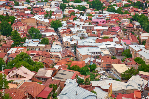 top view of the roofs of old Tbilisi