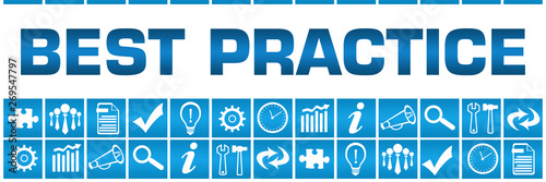 Best Practice Blue Box Grid Business Symbols 