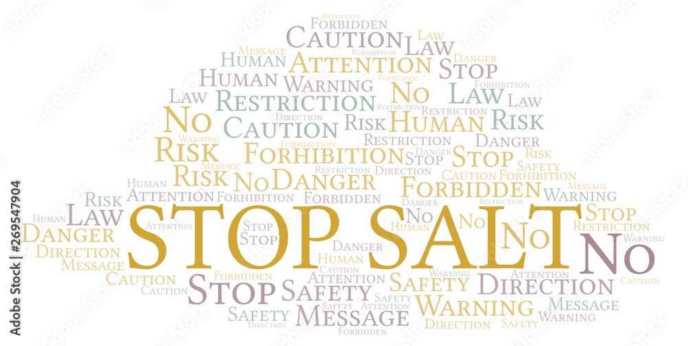 Obraz premium Stop Salt word cloud. Wordcloud made with text only.